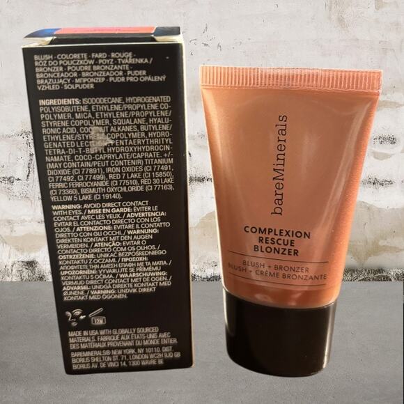 Bare Minerals COMPLEXION RESCUE BLONZER Liquid Blush + Bronzer Kiss of Rose NIB - Picture 5 of 6